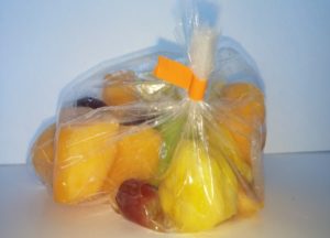 Mixed fruits sealed by a bag sealer