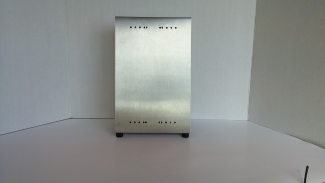 NDSS stainless steel deli bag stand, upright front view